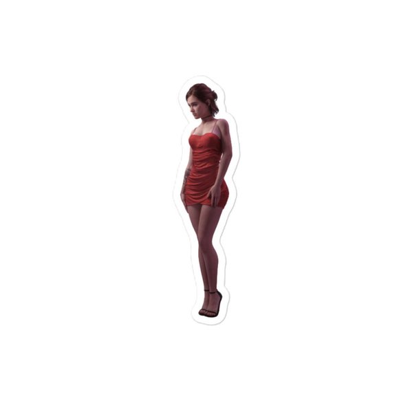 Sexy Ellie in red dress Bubble-free stickers (Customizable) - Picture 2 of 3
